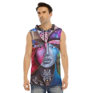 "Dimensions" Men's Sleeveless Hooded Shirt
