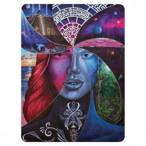 "Dimensions" Sherpa Lined Blanket - 60" x 80"